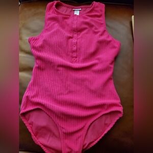 Andie Hot Pink Button-Up Swimsuit XS Xsmall New!